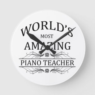 World's Most Amazing Piano Teacher Round Clock