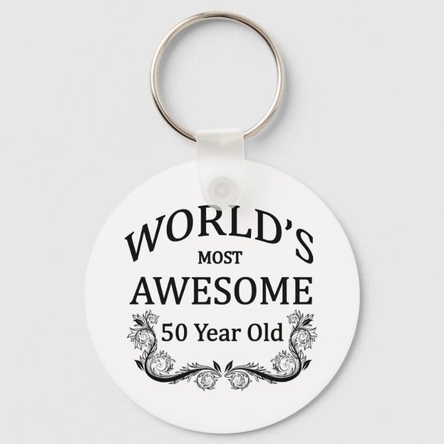 World's Most Awesome 50 Year Old Key Ring (Front)