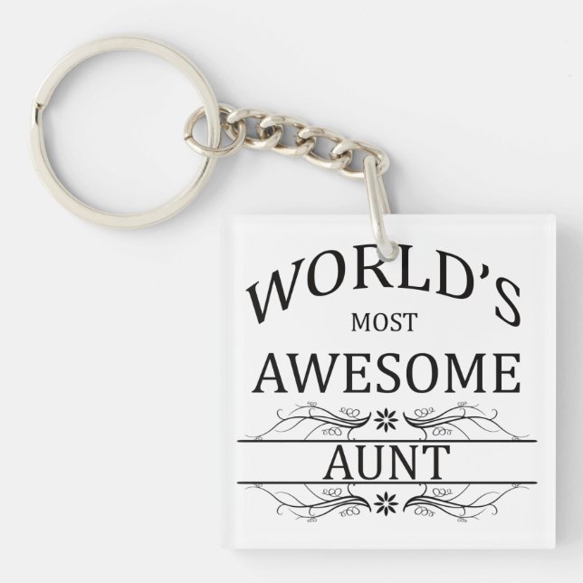 World's Most Awesome Aunt Key Ring (Front)