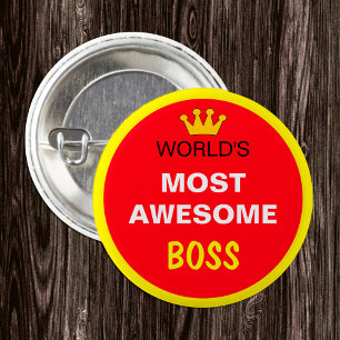 Worlds Most Awesome - BOSS (best one) 3 Cm Round Badge