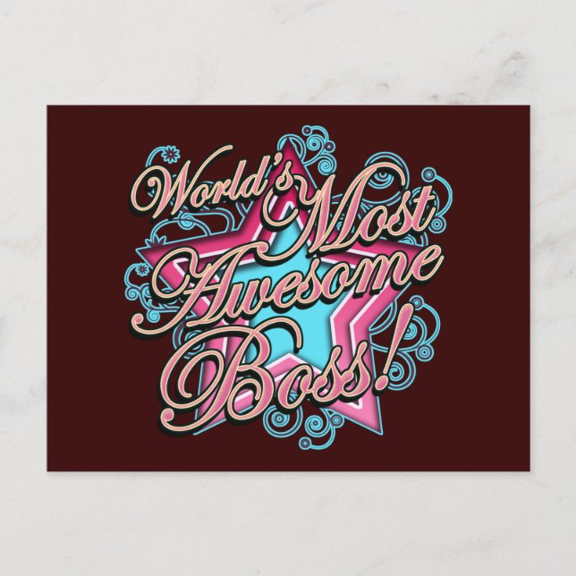 Worlds Most Awesome Boss Postcard (Front)