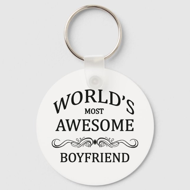 World's Most Awesome Boyfriend Key Ring (Front)