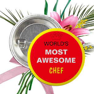 Worlds Most Awesome - CHEF (best one) 3 Cm Round Badge