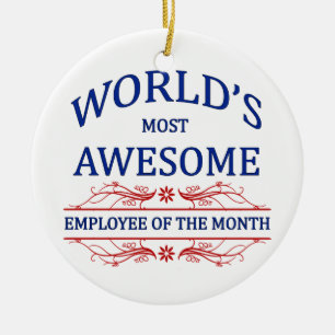 World's Most Awesome Employee of the Month Ceramic Tree Decoration
