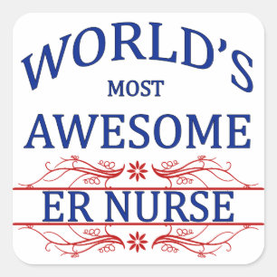 World's Most Awesome ER Nurse Square Sticker