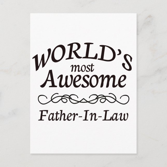 World's Most Awesome Father-In-Law Postcard (Front)