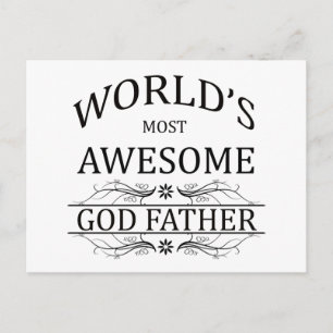 World's Most Awesome God Father Postcard