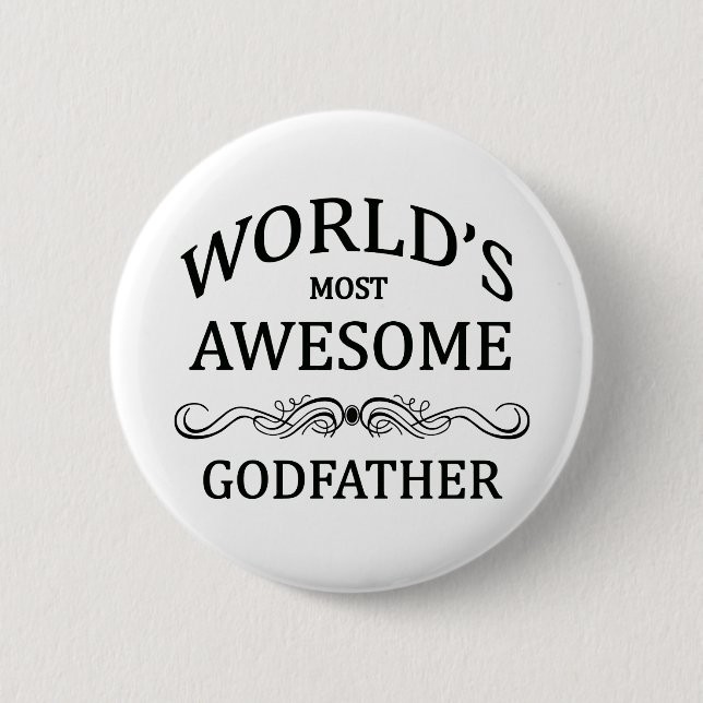 World's Most Awesome Godfather 6 Cm Round Badge (Front)