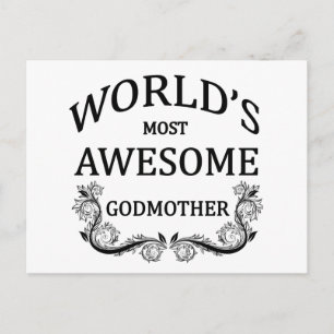 World's Most Awesome Godmother Postcard