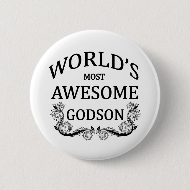 World's Most Awesome Godson 6 Cm Round Badge (Front)