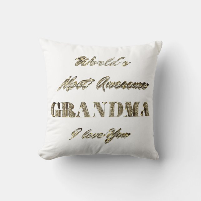World's Most Awesome Grandma I Love You Cushion (Front)