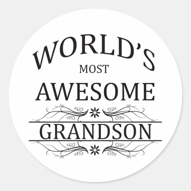 World's Most Awesome Grandson Classic Round Sticker (Front)