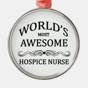 World's Most Awesome Hospice Nurse Metal Tree Decoration