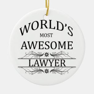 World's Most Awesome Lawyer Ceramic Tree Decoration