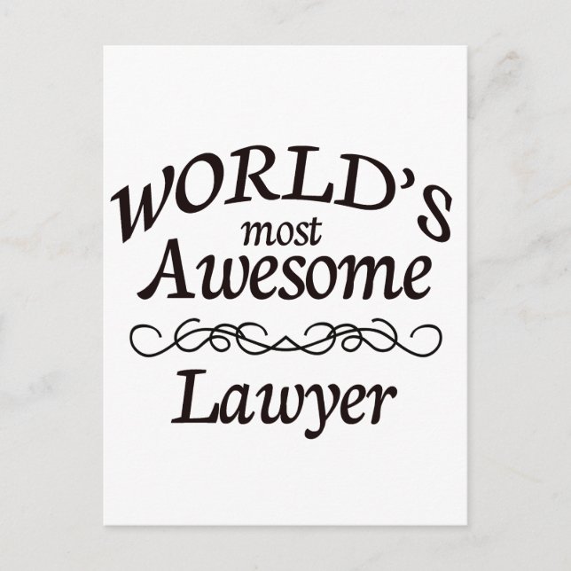 World's Most Awesome Lawyer Postcard (Front)