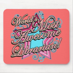 Worlds Most Awesome Librarian Mouse Pad