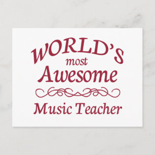 World's Most Awesome Music Teacher Postcard