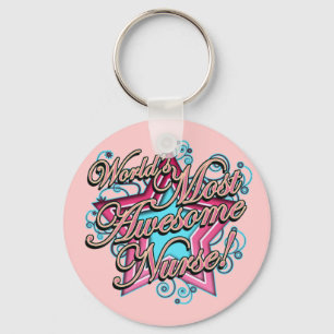 Worlds Most Awesome Nurse Key Ring