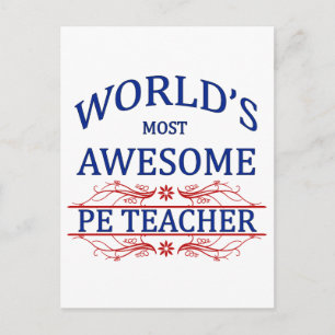 World's Most Awesome PE Teacher Postcard