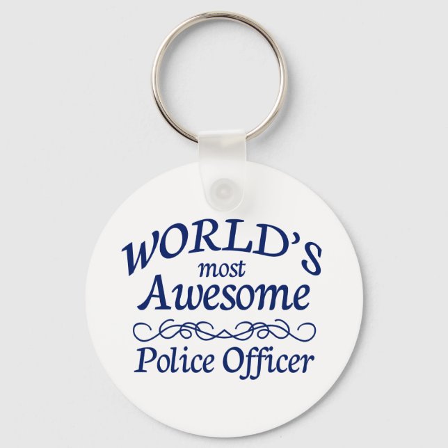 World's Most Awesome Police Officer Key Ring (Front)