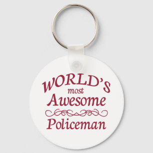 World's Most Awesome Policeman Key Ring