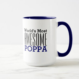 World's Most AWESOME POPPA-Text Design Mug