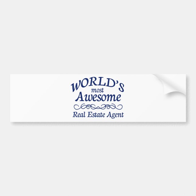 World's Most Awesome Real Estate Agent Bumper Sticker (Front)