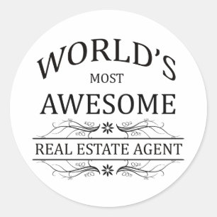World's Most Awesome Real Estate Agent Classic Round Sticker