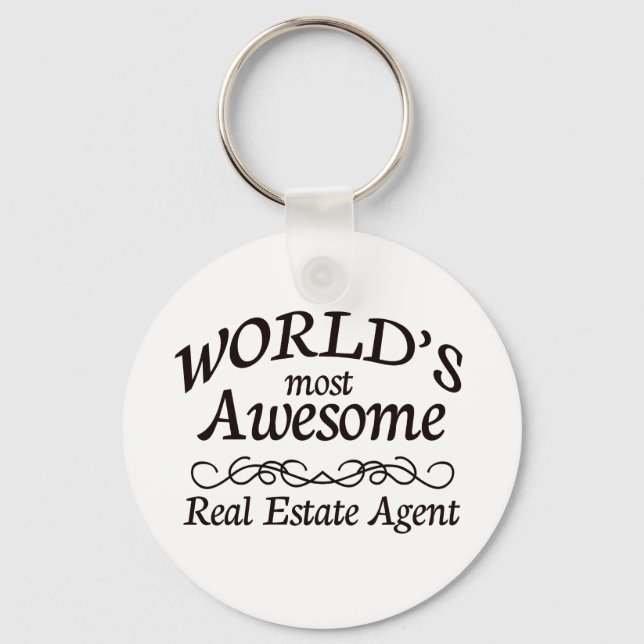 World's Most Awesome Real Estate Agent Key Ring (Front)