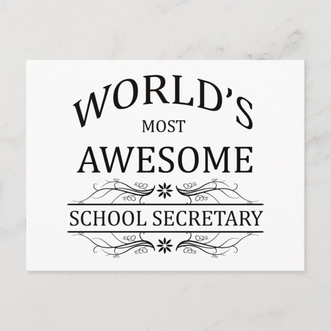 World's Most Awesome School Secretary Postcard (Front)