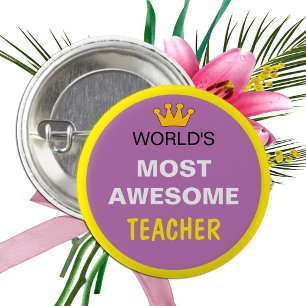 Worlds Most Awesome - TEACHER (best one) 3 Cm Round Badge