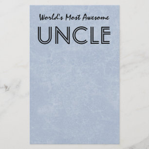 Worlds Most Awesome Uncle Blue Grunge Gift Item Stationery