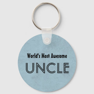 World's Most Awesome UNCLE Blue Grunge Key Ring