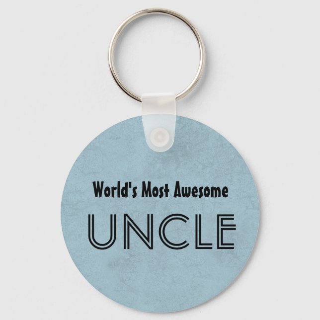 World's Most Awesome UNCLE Blue Grunge Key Ring (Front)