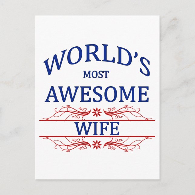 World's Most Awesome Wife Postcard (Front)