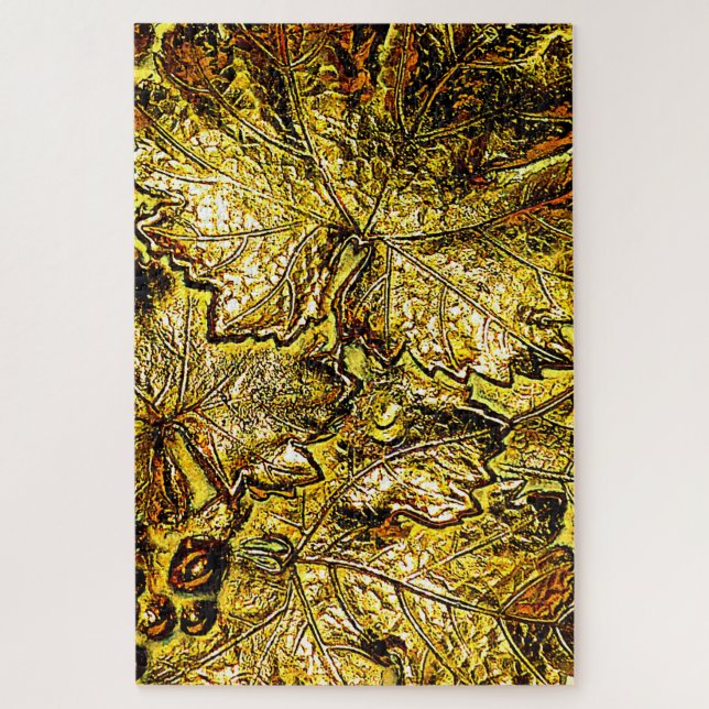 WORLD'S MOST DIFFICULT GOLDEN GRAPE LEAVES JIGSAW PUZZLE (Vertical)