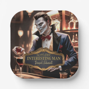 World's Most interesting Man, Dracula Retirement Paper Plate