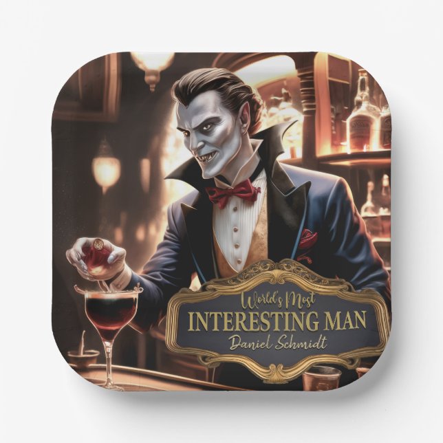 World's Most interesting Man, Personalised Paper Plate (Front)
