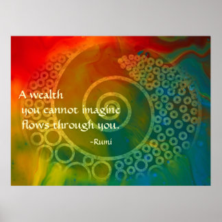 Worlds of  Wonder  Rumi Poetic Art Poster