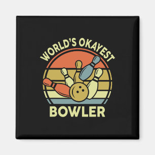 Worlds Okayest Bowler Bowling-shirt Vintage Funny  Magnet