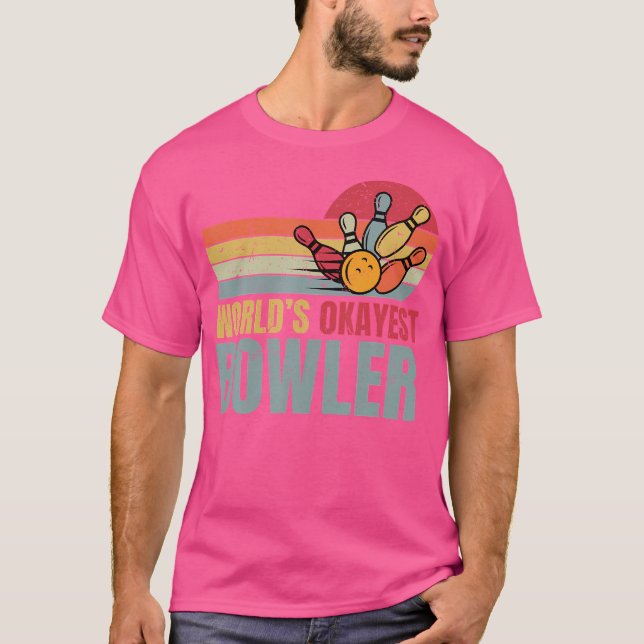 Worlds Okayest Bowler Funny Bowling Mum T-Shirt (Front)