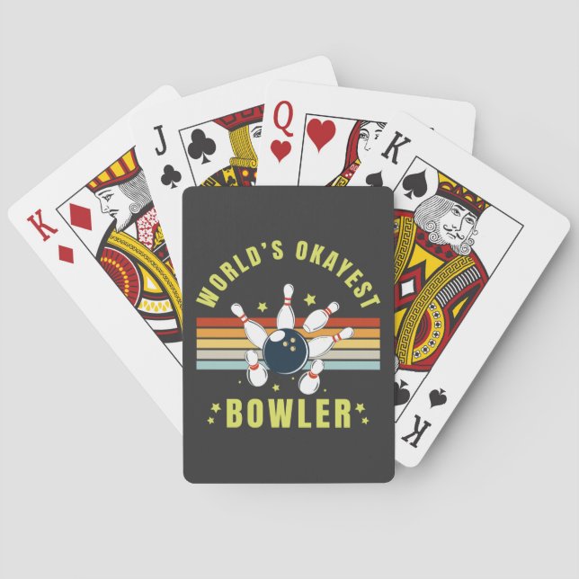 Worlds Okayest Bowler Playing Cards (Back)