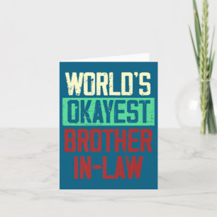 Worlds Okayest Brother In Law Vintage Funny  Card