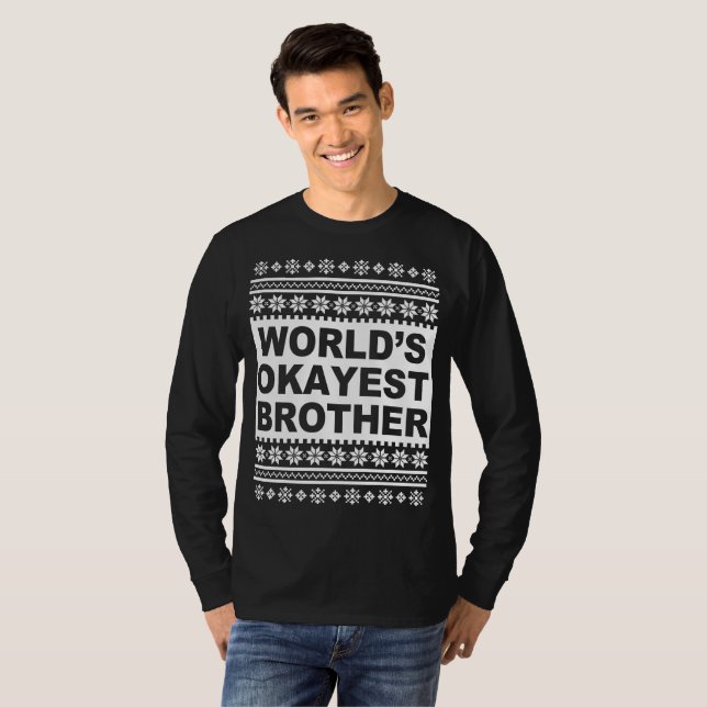 Worlds Okayest Brother Ugly Christmas Sweater (Front Full)