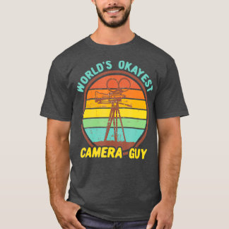 Worlds Okayest Camera Guy Funny Retro Filmmaker T-Shirt