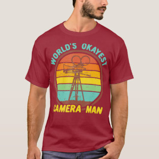 Worlds Okayest Camera Man Funny Retro Filmmaker T-Shirt