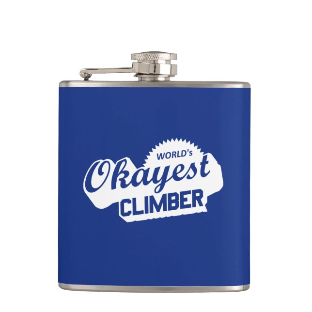 World's Okayest Climber Hip Flask (Front)