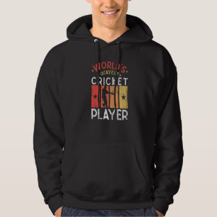 World's Okayest Cricket Player Saying Sports Cric Hoodie