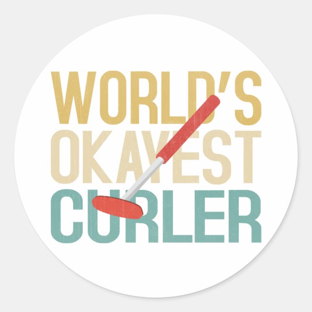 World's Okayest Curler Sticker  (Front)