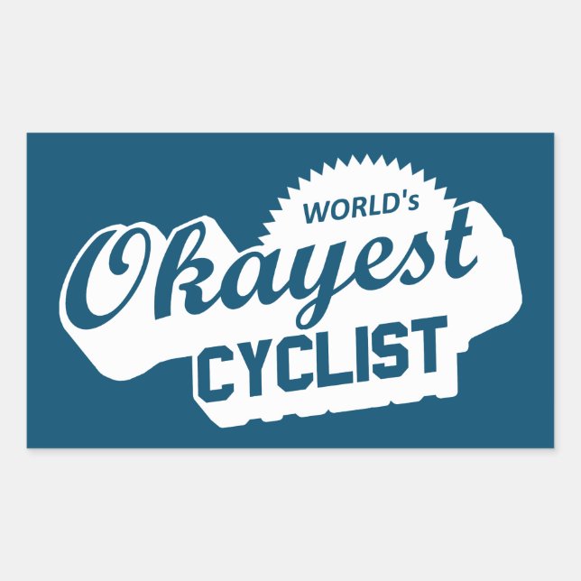 World's Okayest Cyclist Rectangular Sticker (Front)
